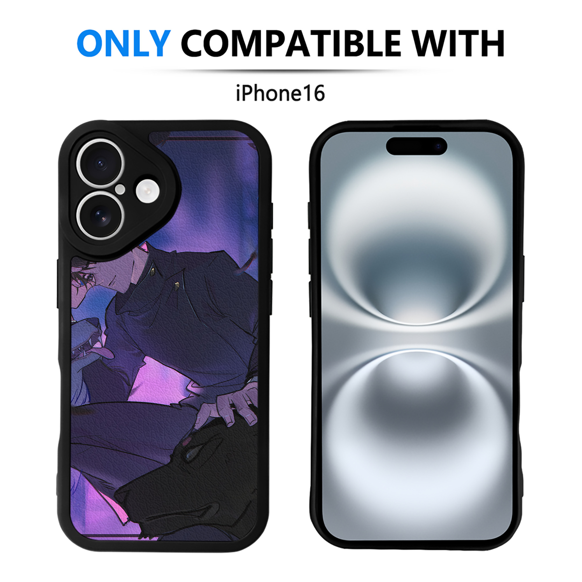 （画像用） 呪術廻戦 Jujutsu Kaisen 【iPhone 16シリーズ対応】シリコンスマホケース（レザー調） 材質：シリコン
